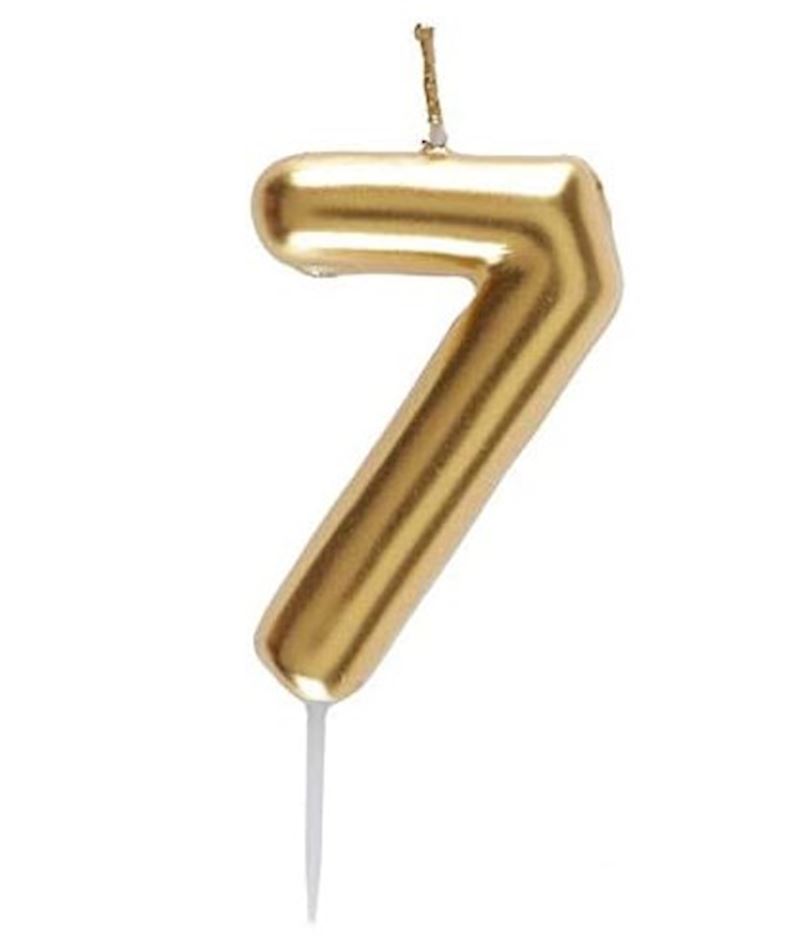 Bougie du nombre 7 or 