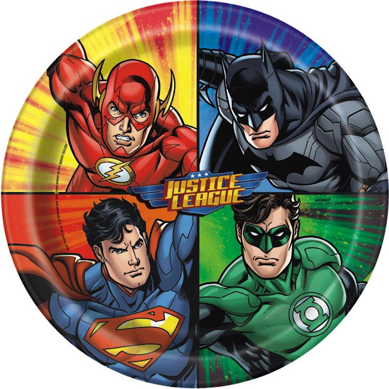 UNIQUE Runde Teller mit Superhelden Justice League