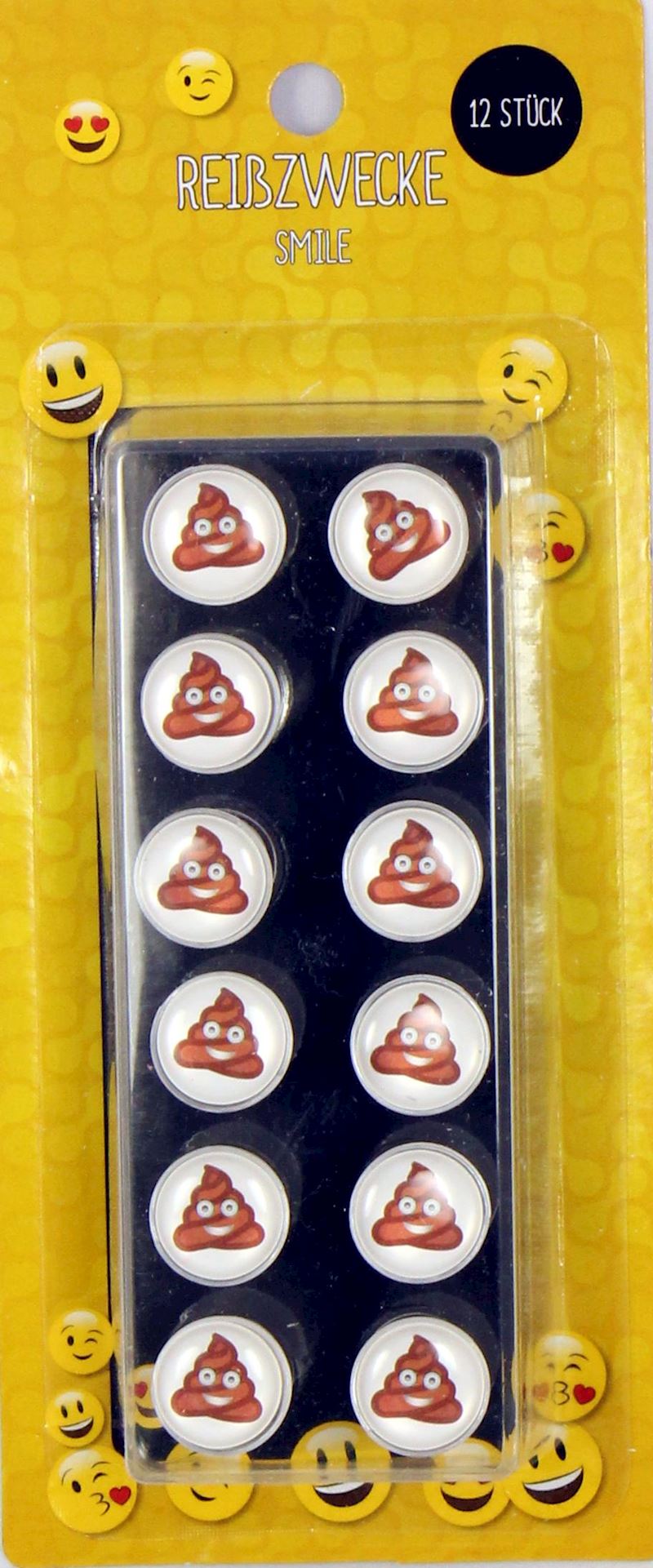 Pinnwand Nadeln Emoji Kackhaufen 12er-Set