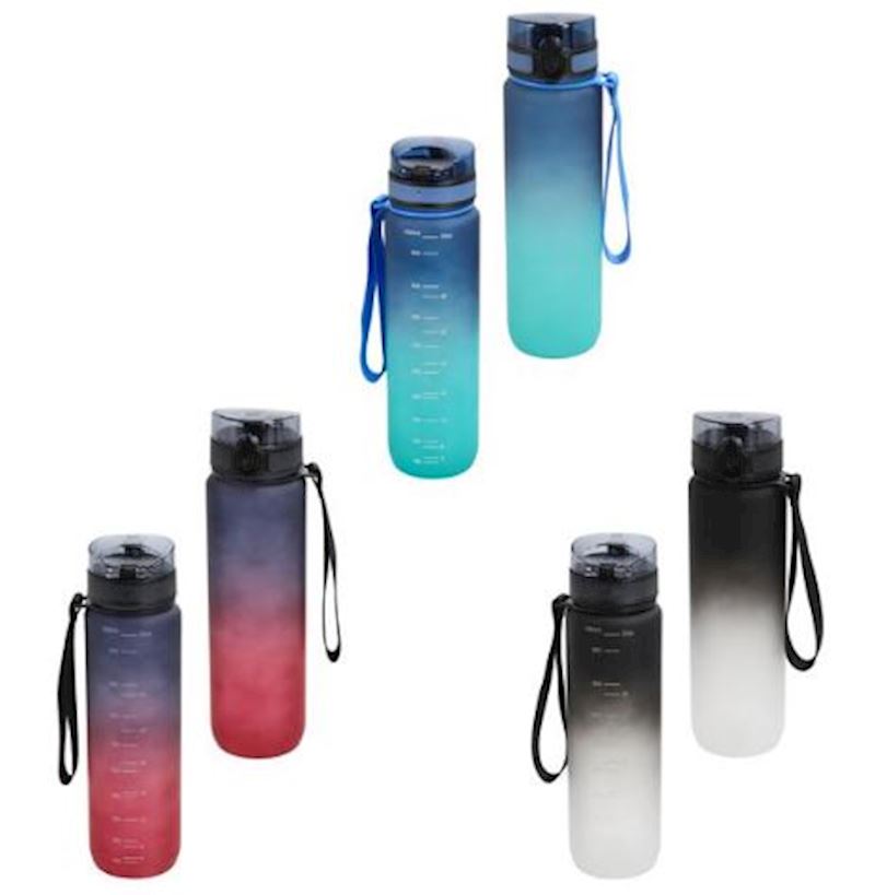 Bouteille d'eau sport 1000 ml 3 ass