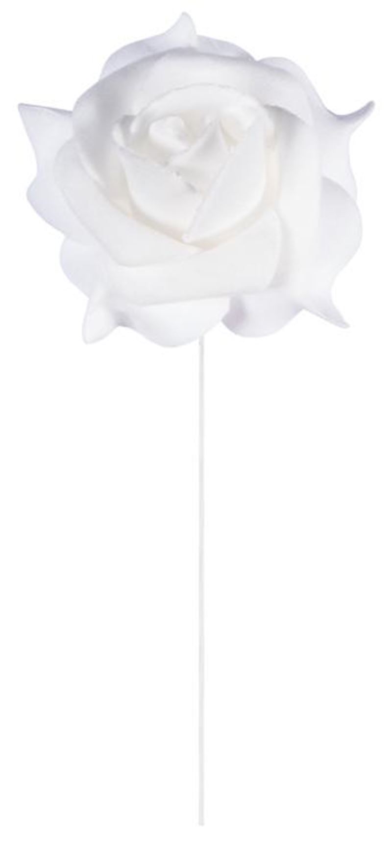 Roses sur tige blanc 5cm set de 4