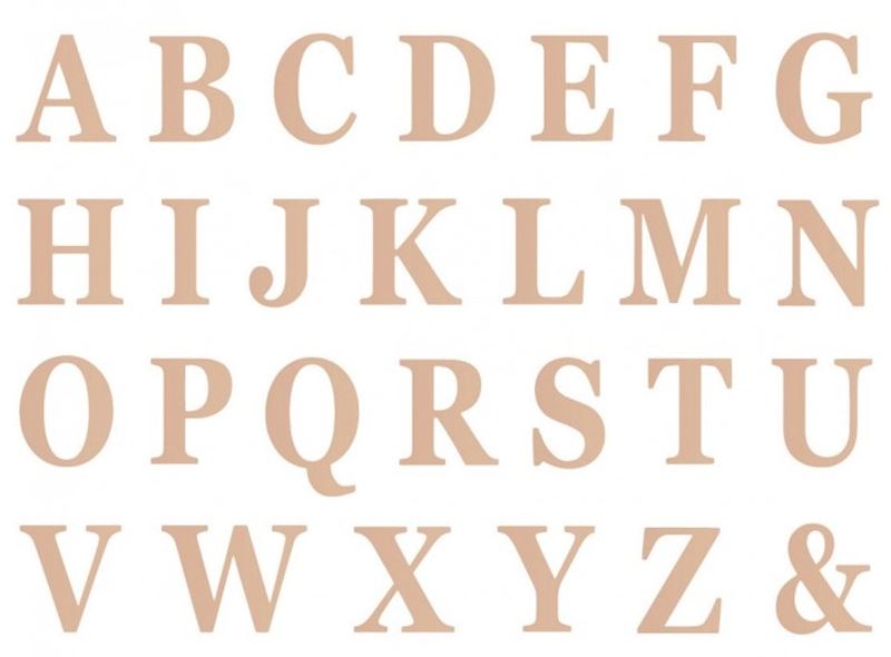 Set mit 48 Buchstaben 13.5cm selbstklebend rose-gold