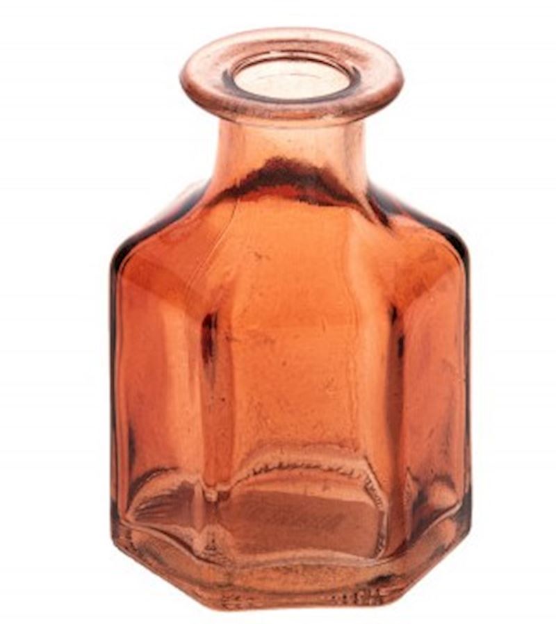 Glas Vase Leonie Terracotta- Farbe, 6x6x9cm