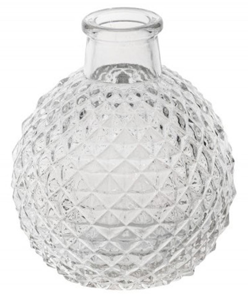 Vase en verre Josephine transparent, 8x9.5cm