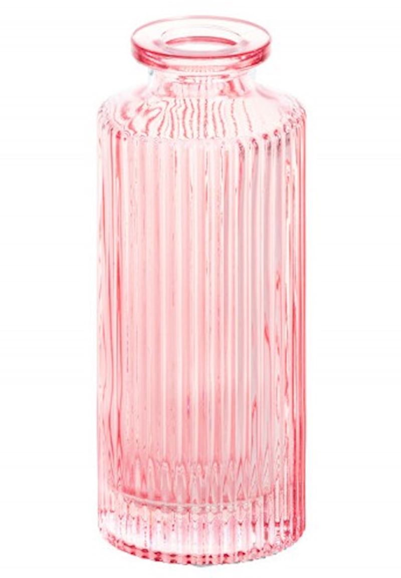 Vase verre Heloise rosé 5.5x13.5cm