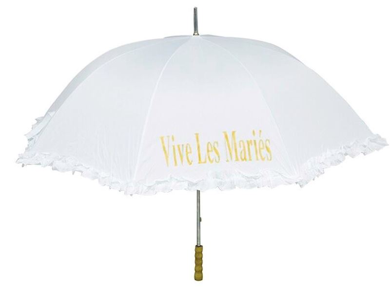 Regenschirm weiss Hochzeit Vive Les Mariés, 98x120 cm