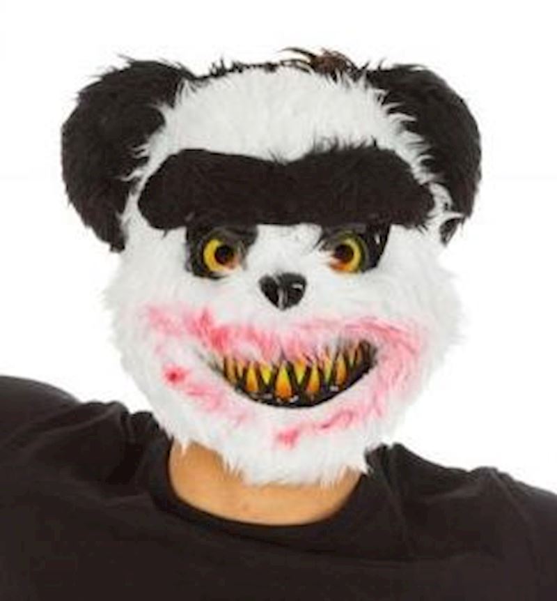 Masque panda tueur taille unique, noir et blanc