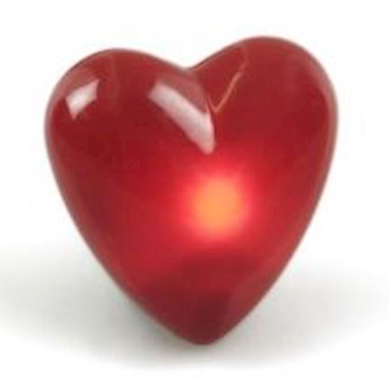 Brosche Herz mit Blinklicht 4cm, inkl. Knopfbatterie