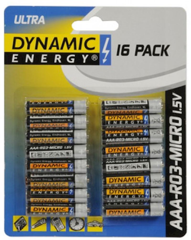 Piles Dynamic Energy R3 AAA 16 pcs. sur la carte