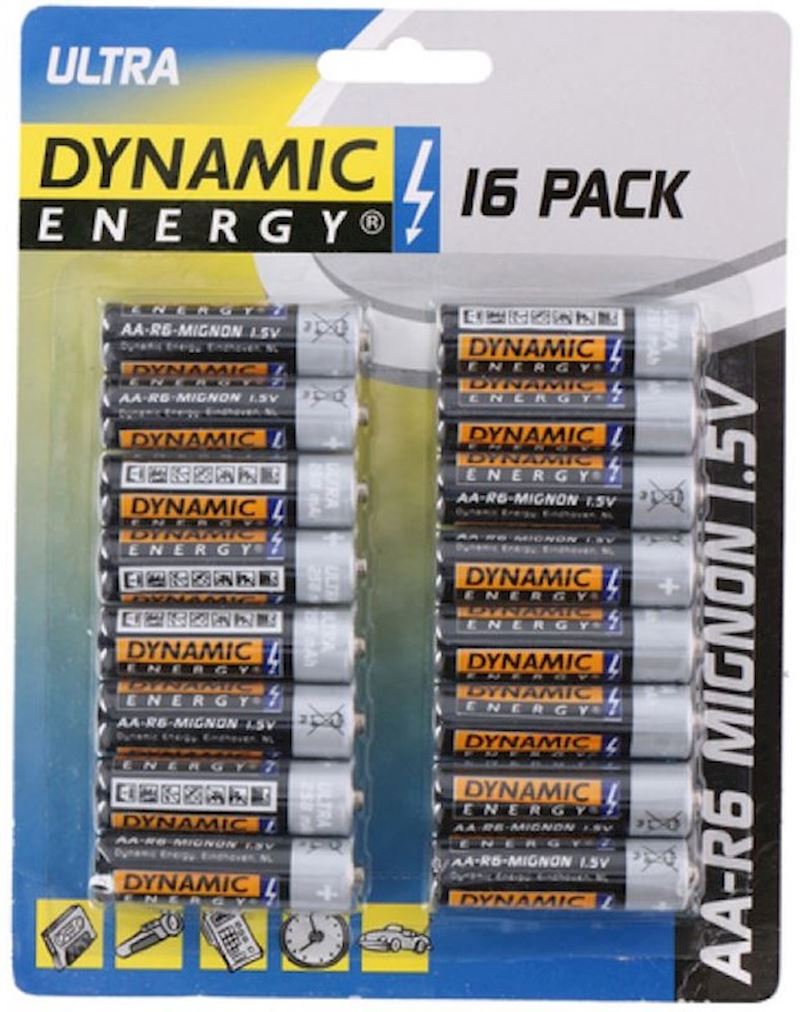Piles Dynamic Energy R6 AA 16 pcs. sur la carte