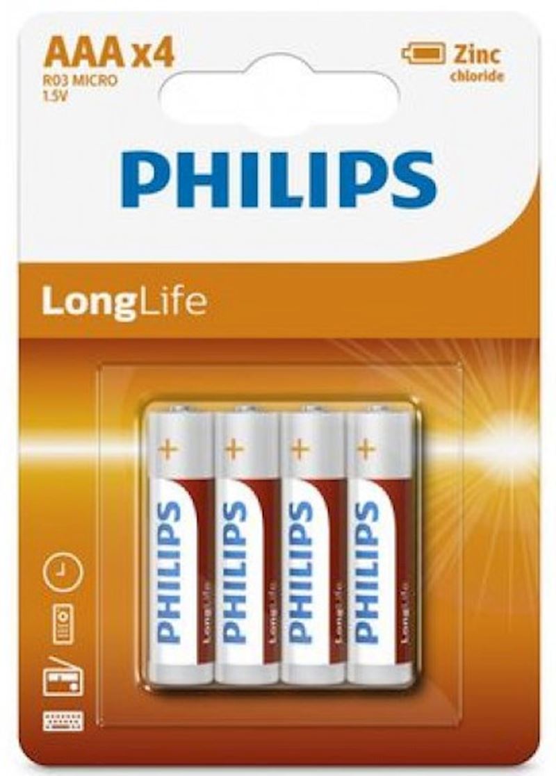 Piles Philips R03 AAA 4 pcs. sur la carte