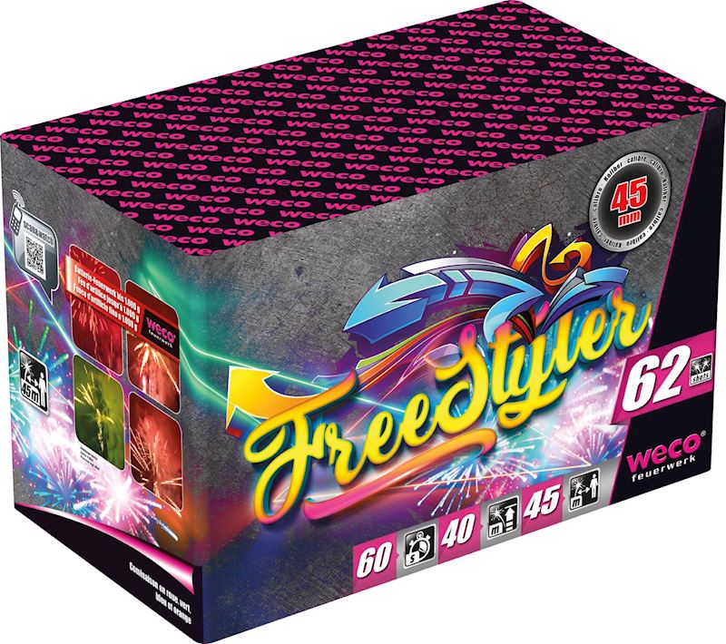 Batterie-Feuerwerk Freestyler 62 Schuss Kat.3