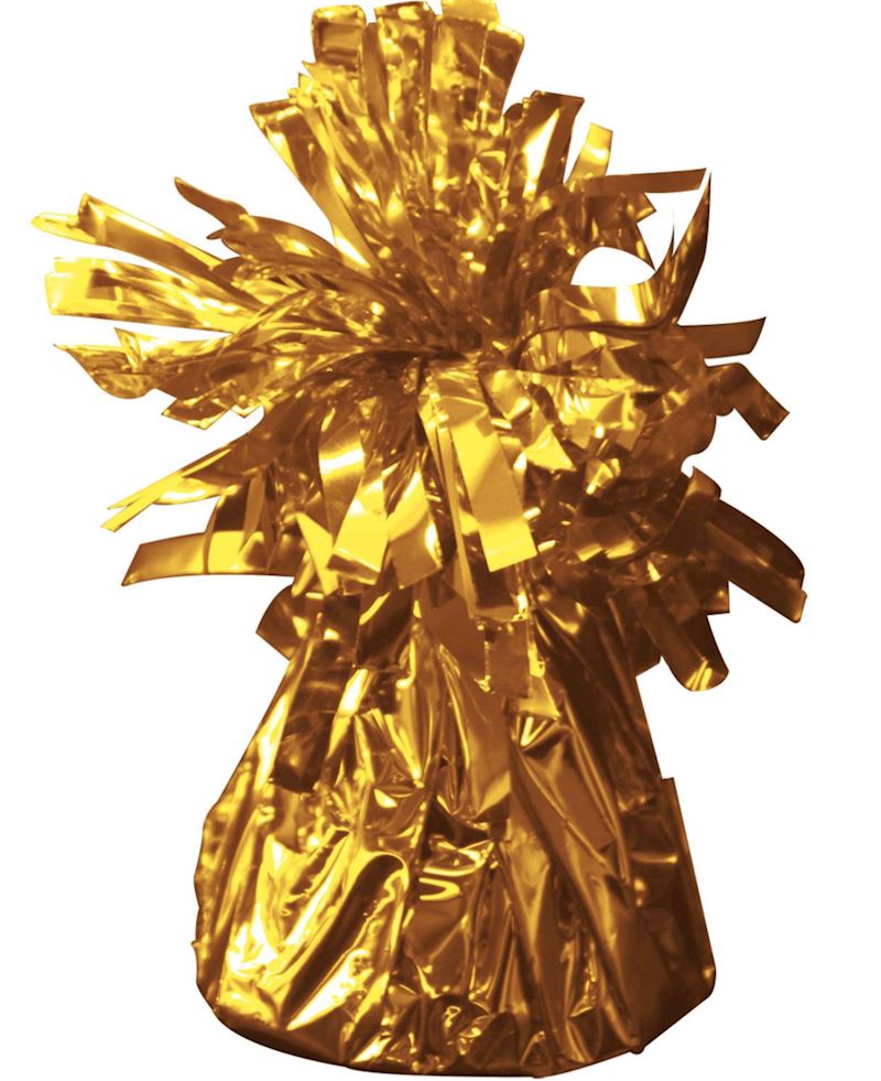Ballongewicht gold Folie 160g, 6x6x14cm