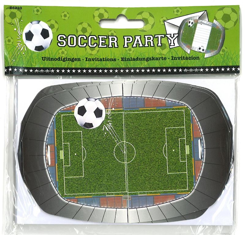 Carte d'invitation ballon de football, 8pcs, 16cm