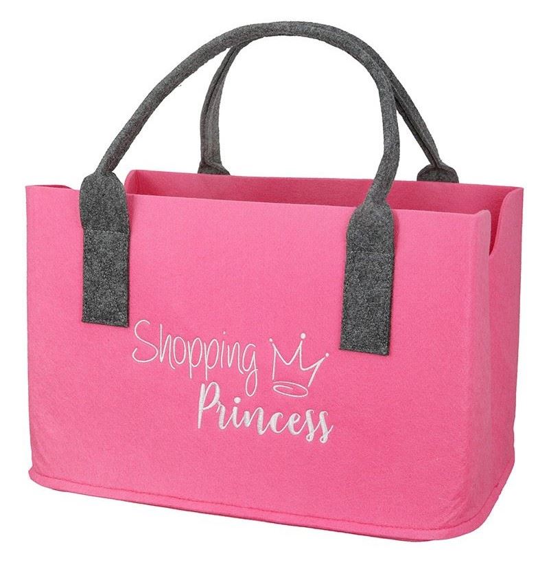 Tasche Shopping Princess pink 26x40x25cm aus Filz