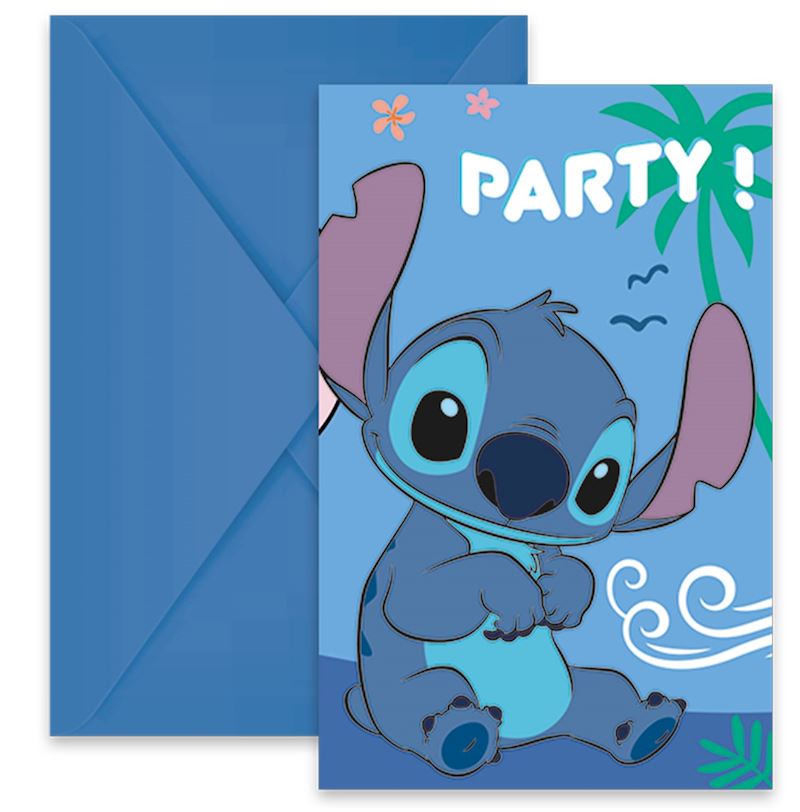 Cartes d'invitation Stitch & Angel 6 pcs 9x14 cm