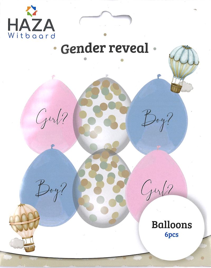 Ballons Baby gender reveal 6 pcs. 30cm