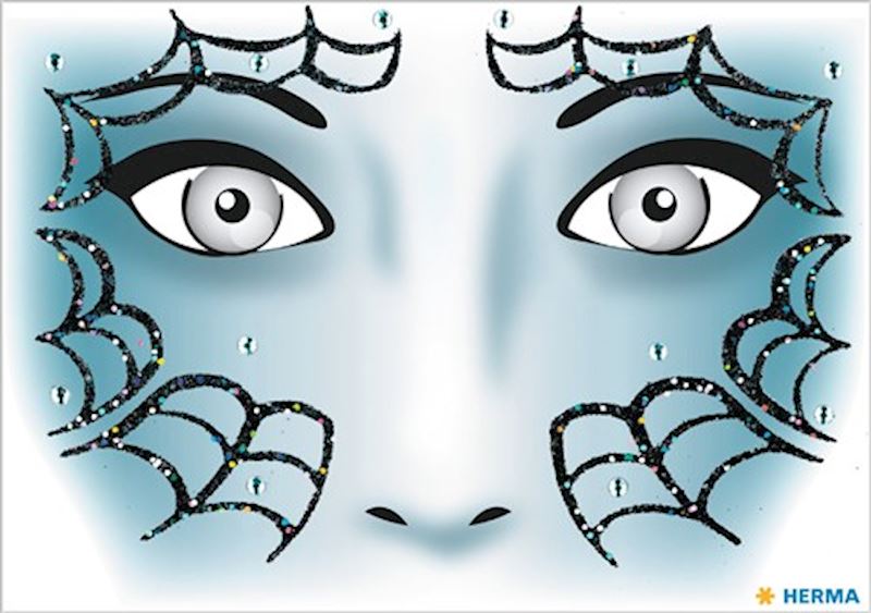 Décort art visage adhesif toile d'araignee