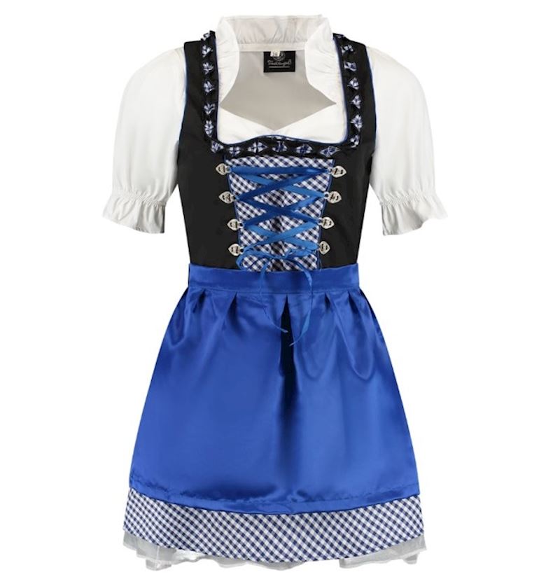 Costume tyrolien bleu taille 36, jupe, chemisier,