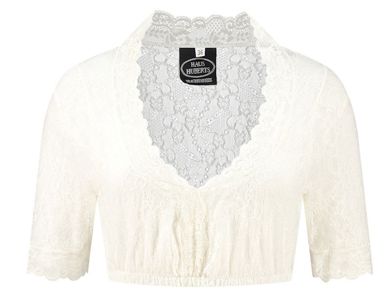 Blouse dirndl en dentelle crème, taille 52