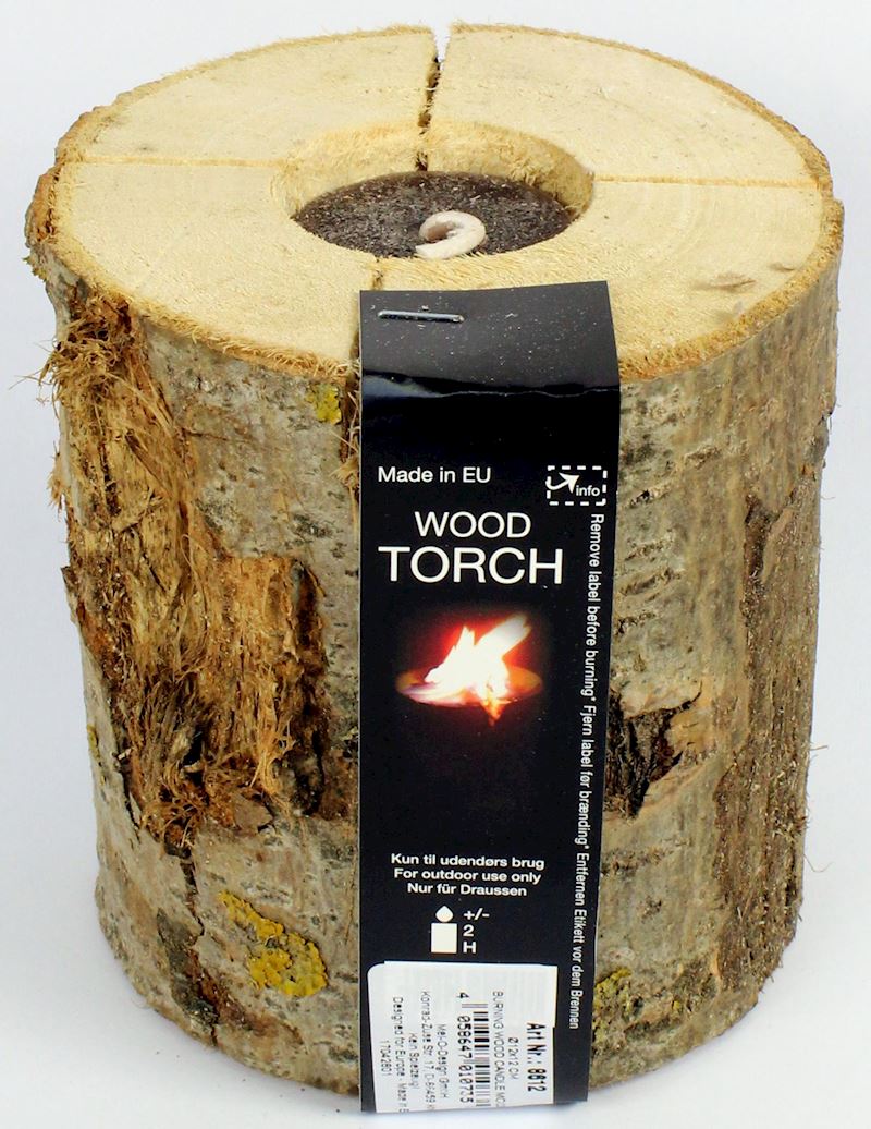 Torche de bois avec de la cire 11x12cm