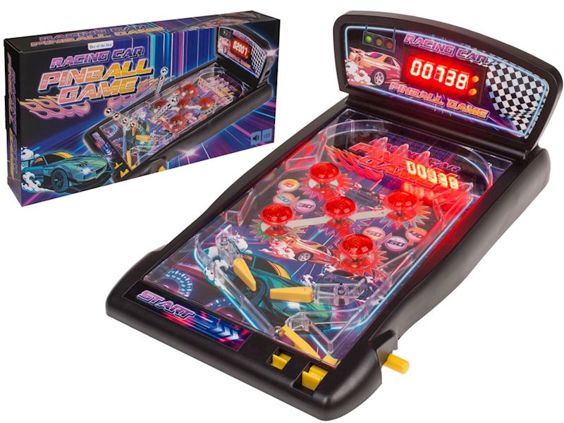 Jeu de flipper su voiture de course 43x26 cm, ex.piles