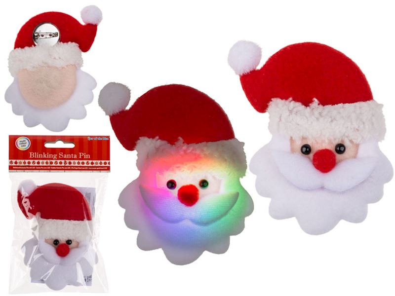 Tissu Santa Pin avec LED 11.5x8cm