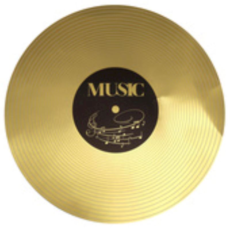 Tischset Schallplatte Gold 34cm 6 Stk. aus Karton